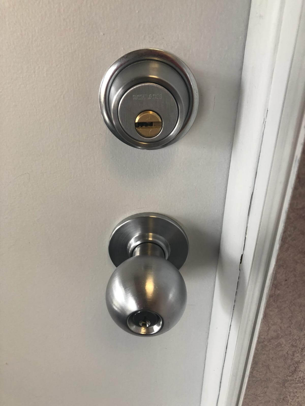 High security Schlage deadbolt and doorknob