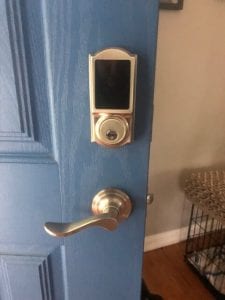 Touch electronic lock installed