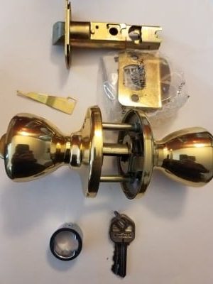 Key entry door knob lock kwikset parts ready to install by a locksmith